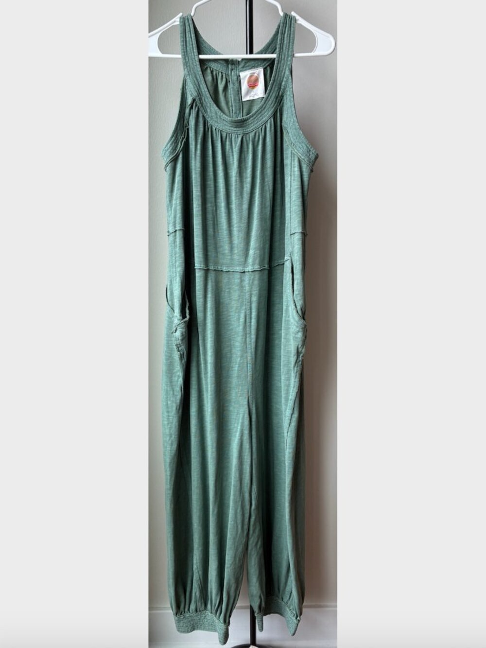 Anthropologie Daily Practice Sage Green Scoop Neck Jumpsuit - Size S